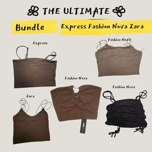 Brown Crop Tank Top Bundle